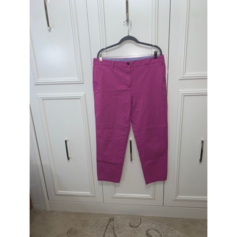 Talbots Women's Cropped Pants Size 14 Fuchsia Pink Straight Leg